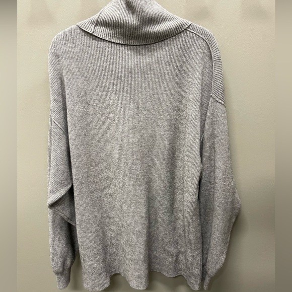 Free People Heather Gray Ribbed Knit Top - Picture 3 of 3